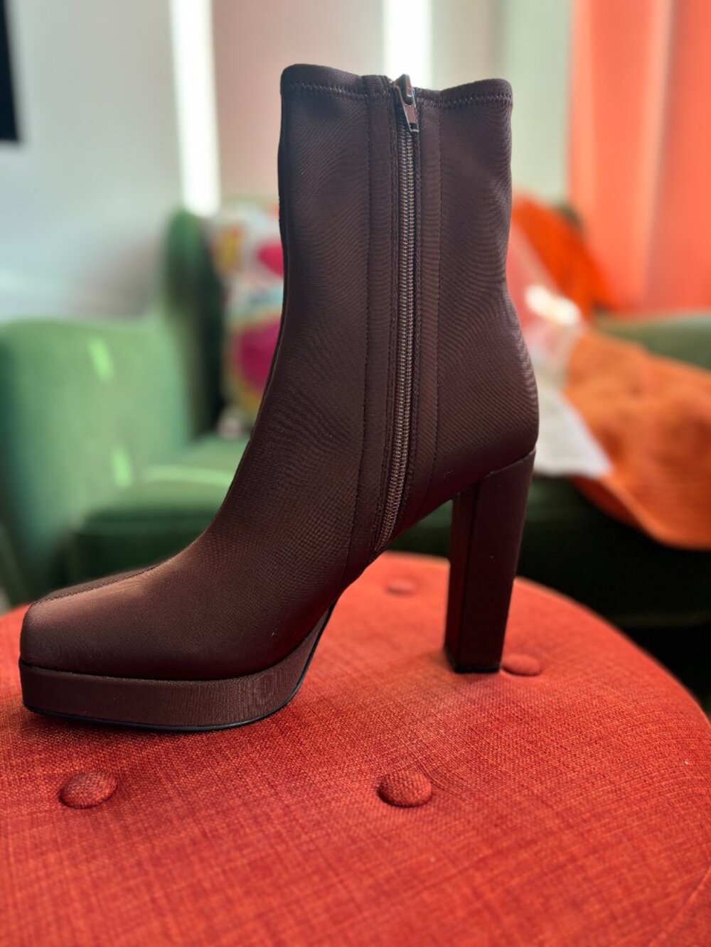 Jeffrey Campbell Chocolate Zipped Booties